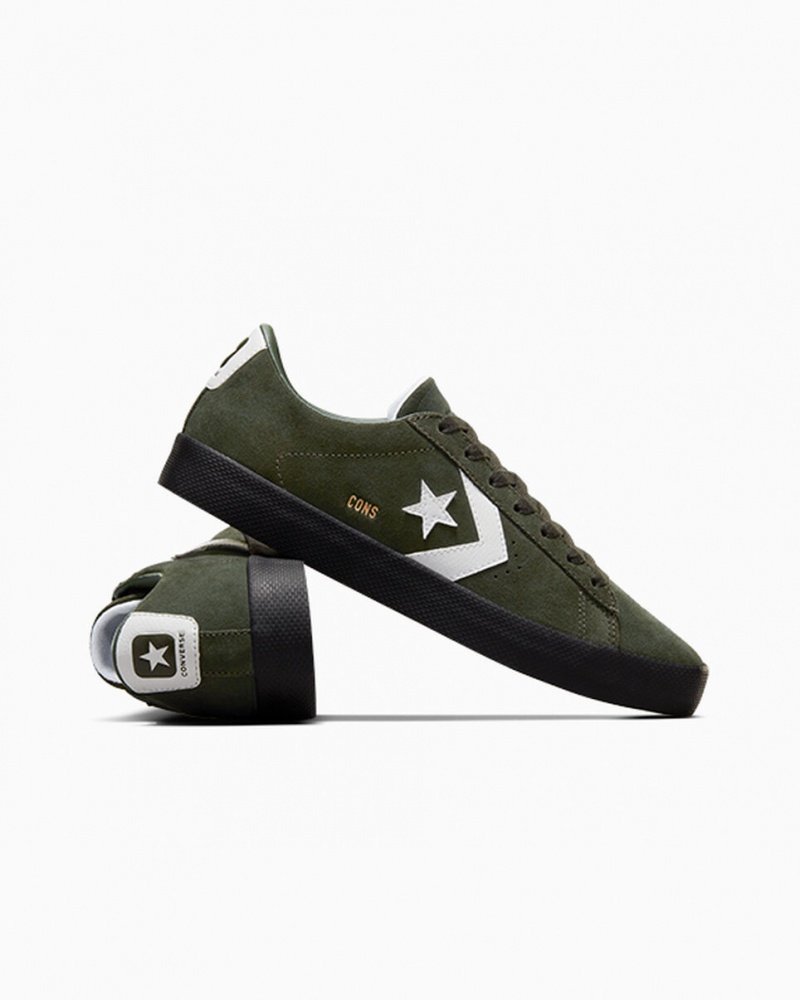 Converse CONS PL Vulc Pro Zamszowe Zielone Białe Czarne | 952074-WLX