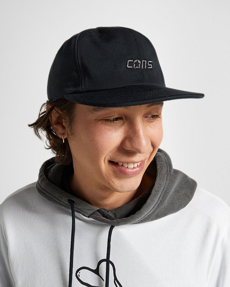 Converse CONS Six Panel Baseball Hat Czarne | 874320-RMK