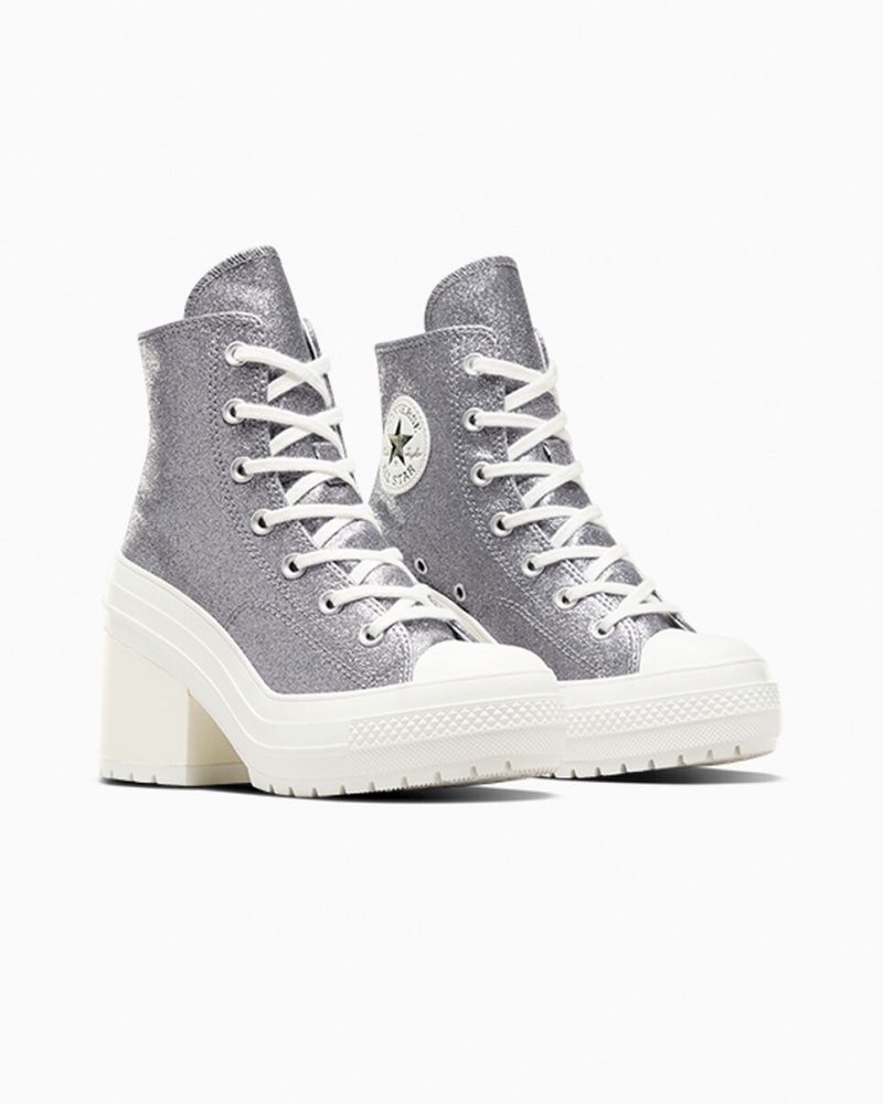 Converse Chuck 70 De Luxe Heel Glitter Czarne | 850613-TWE