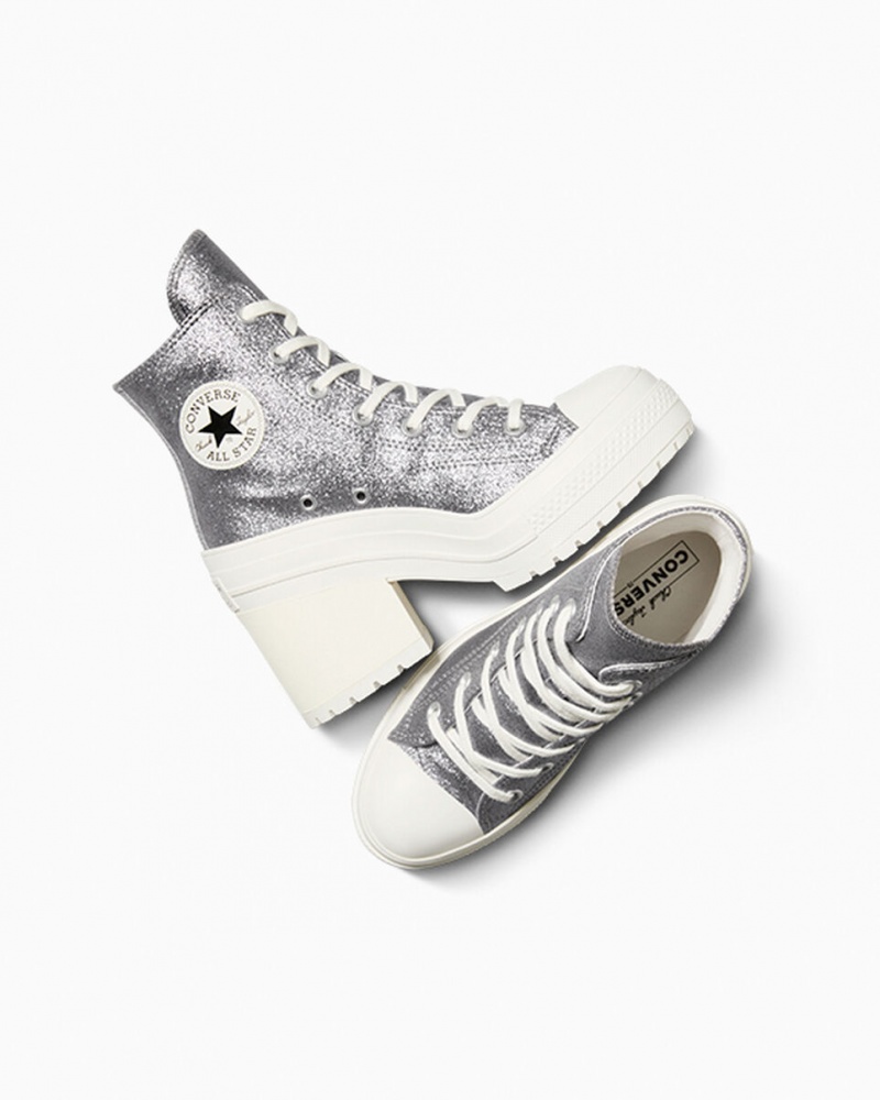 Converse Chuck 70 De Luxe Heel Glitter Czarne | 850613-TWE