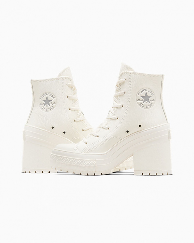 Converse Chuck 70 De Luxe Heel Skórzane Srebrne | 029347-FOQ