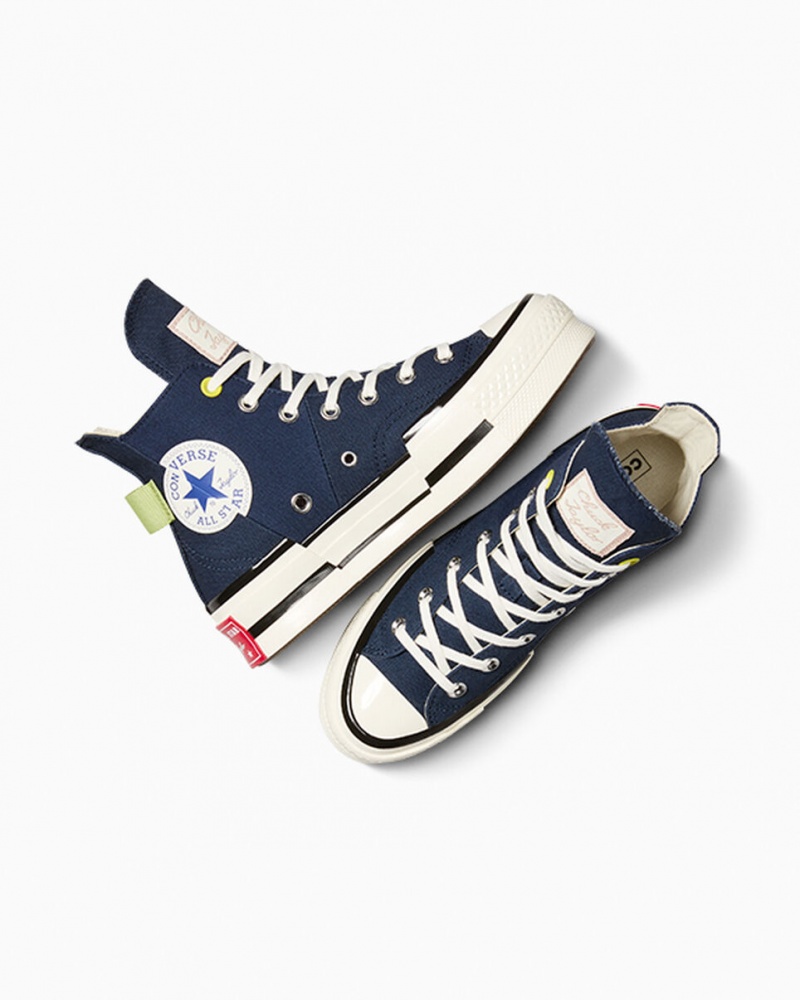 Converse Chuck 70 Plus Heel Loop Granatowe Czarne | 573042-KMN