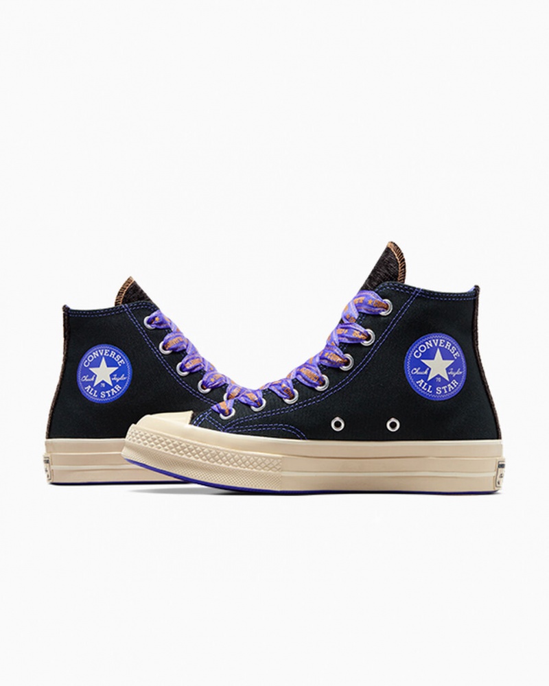 Converse Chuck 70 Ribbon Laces Czarne Niebieskie | 217680-BEV