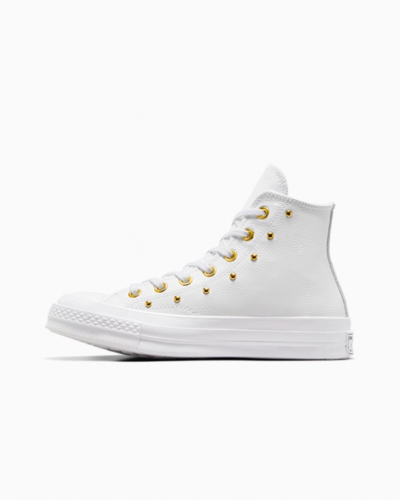 Converse Chuck 70 Star Studded Białe Białe Złote | 075394-GTL