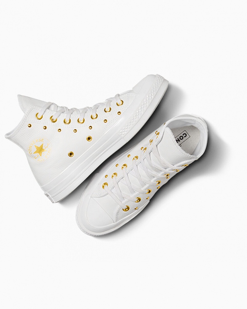 Converse Chuck 70 Star Studded Białe Białe Złote | 075394-GTL