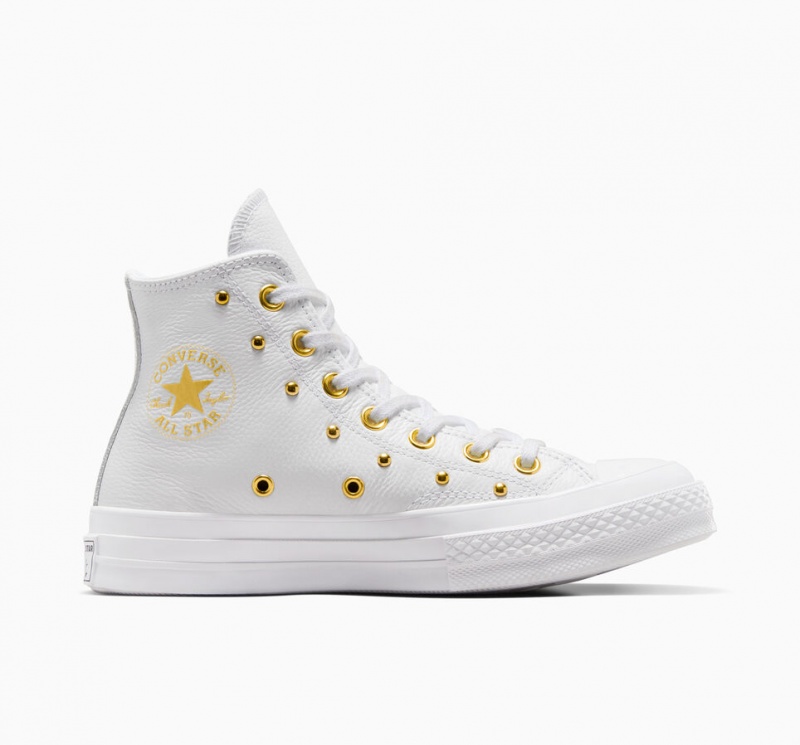 Converse Chuck 70 Star Studded Białe Białe Złote | 075394-GTL