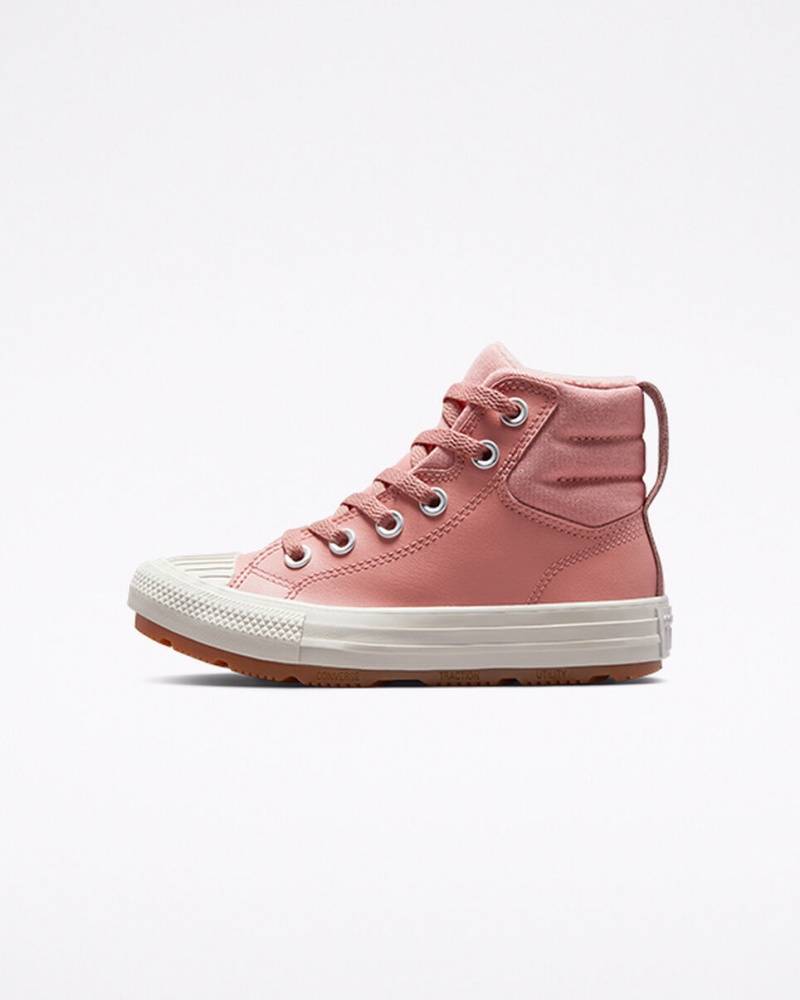 Converse Chuck Taylor All Star Berkshire Boot Skórzane Różowe Różowe | 508763-ZME