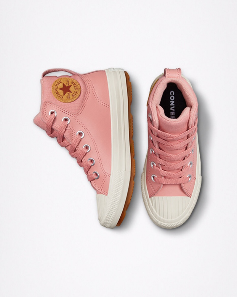 Converse Chuck Taylor All Star Berkshire Boot Skórzane Różowe Różowe | 508763-ZME