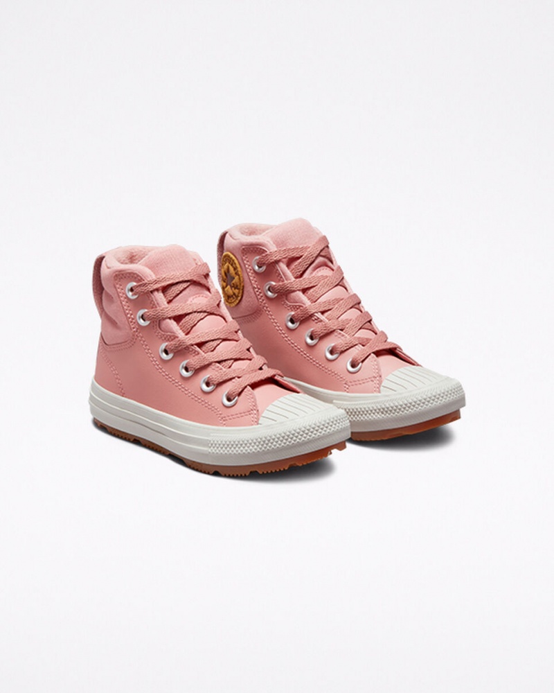 Converse Chuck Taylor All Star Berkshire Boot Skórzane Różowe Różowe | 508763-ZME