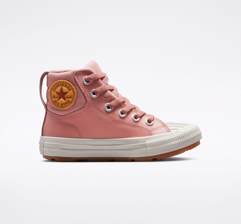 Converse Chuck Taylor All Star Berkshire Boot Skórzane Różowe Różowe | 508763-ZME