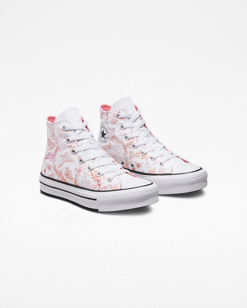 Converse Chuck Taylor All Star EVA Lift Platformie Butterfly Shine Białe Różowe Czarne | 698203-VYM