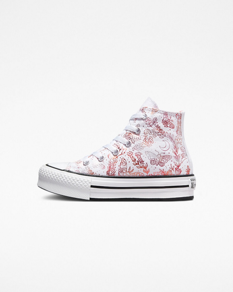 Converse Chuck Taylor All Star EVA Lift Platformie Butterfly Shine Białe Różowe Czarne | 015473-KEM