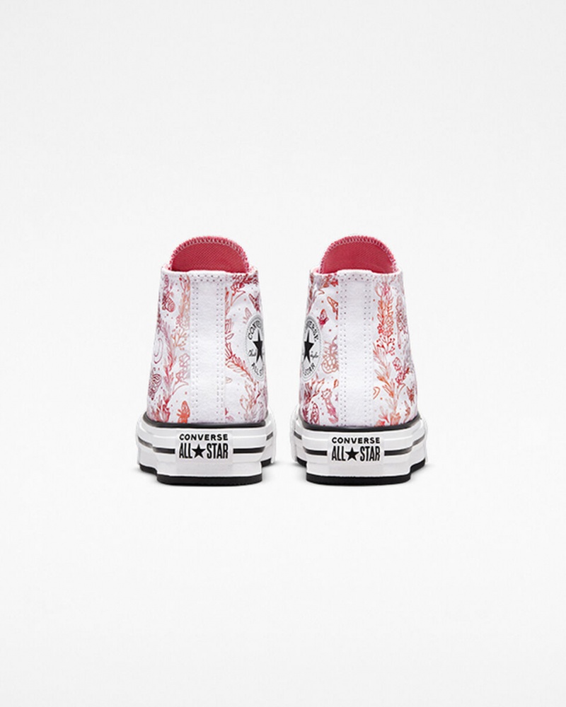 Converse Chuck Taylor All Star EVA Lift Platformie Butterfly Shine Białe Różowe Czarne | 015473-KEM