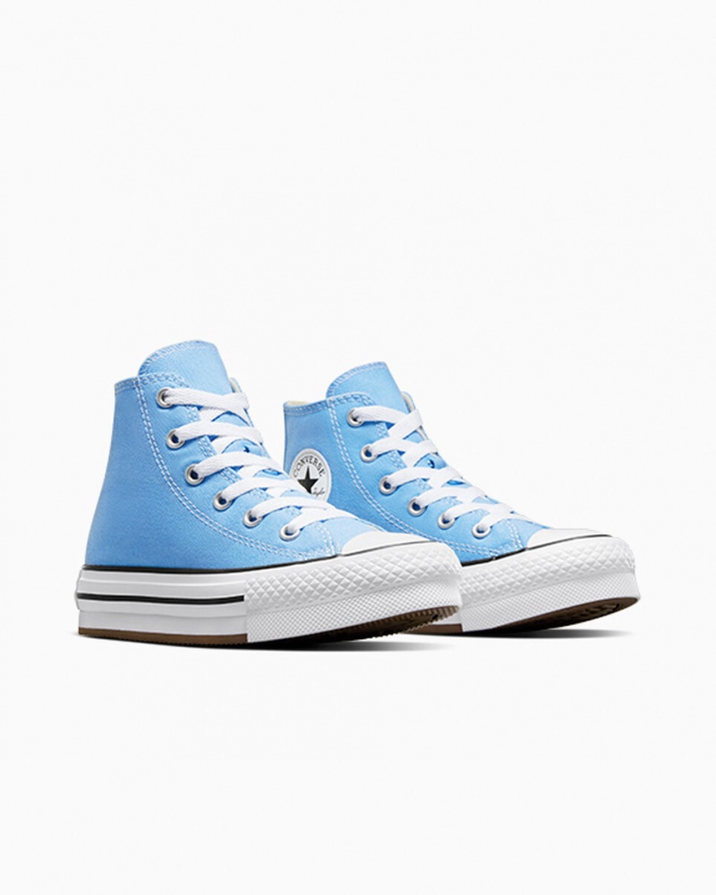 Converse Chuck Taylor All Star EVA Lift Platformie Seasonal Color Niebieskie Białe Czarne | 751934-DMG