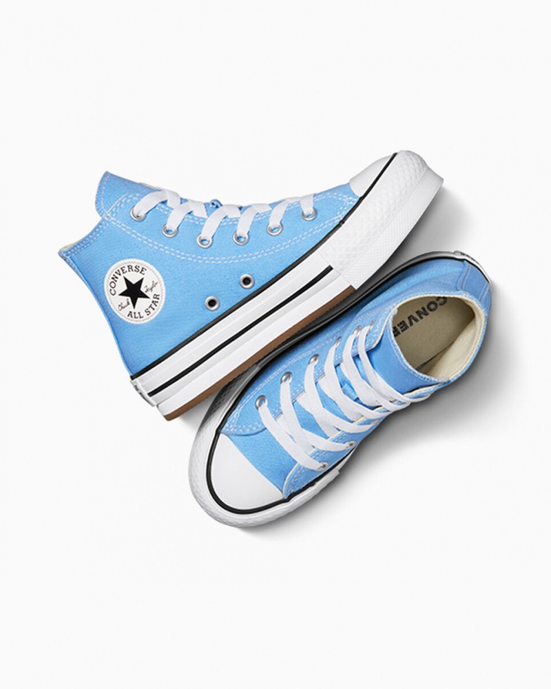 Converse Chuck Taylor All Star EVA Lift Platformie Seasonal Color Niebieskie Białe Czarne | 751934-DMG