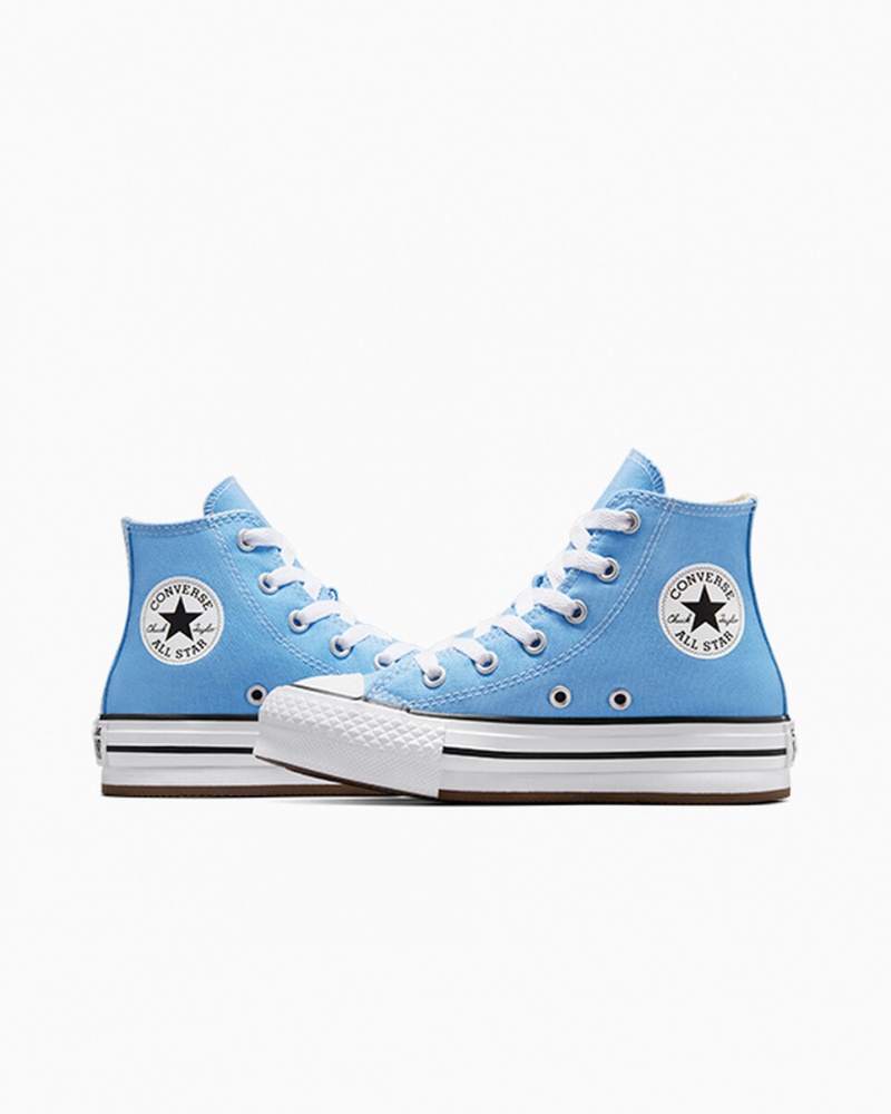 Converse Chuck Taylor All Star EVA Lift Platformie Seasonal Color Niebieskie Białe Czarne | 751934-DMG