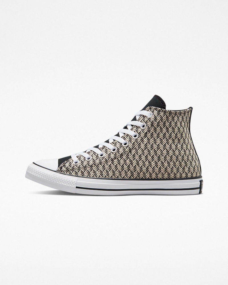 Converse Chuck Taylor All Star Herringbone Czarne Białe | 645803-ARU