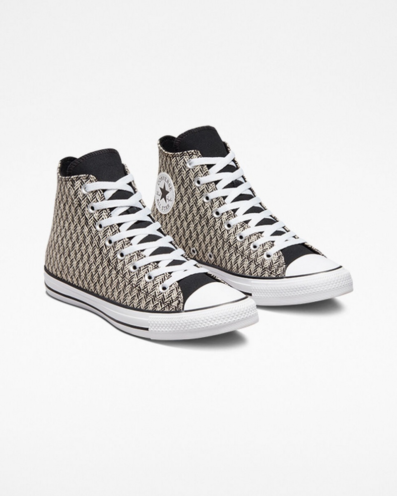 Converse Chuck Taylor All Star Herringbone Czarne Białe | 645803-ARU