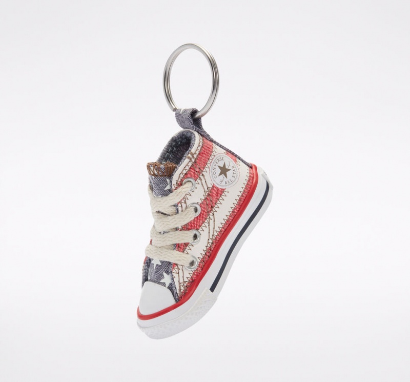 Converse Chuck Taylor All Star Keychain Białe Czerwone Niebieskie | 261750-GTI