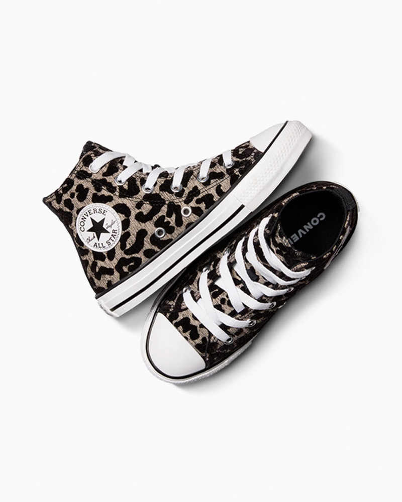 Converse Chuck Taylor All Star Leopard Głęboka Czarne Białe | 423561-WTJ