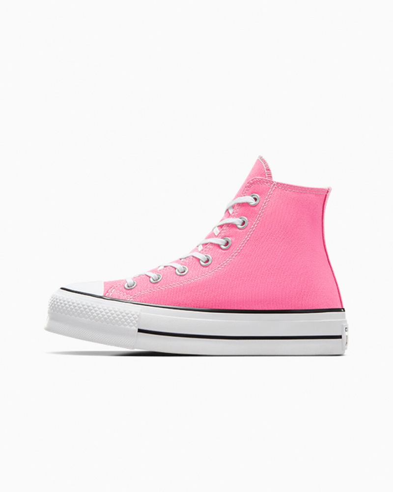 Converse Chuck Taylor All Star Lift Platformie Różowe Białe Czarne | 380152-OBW