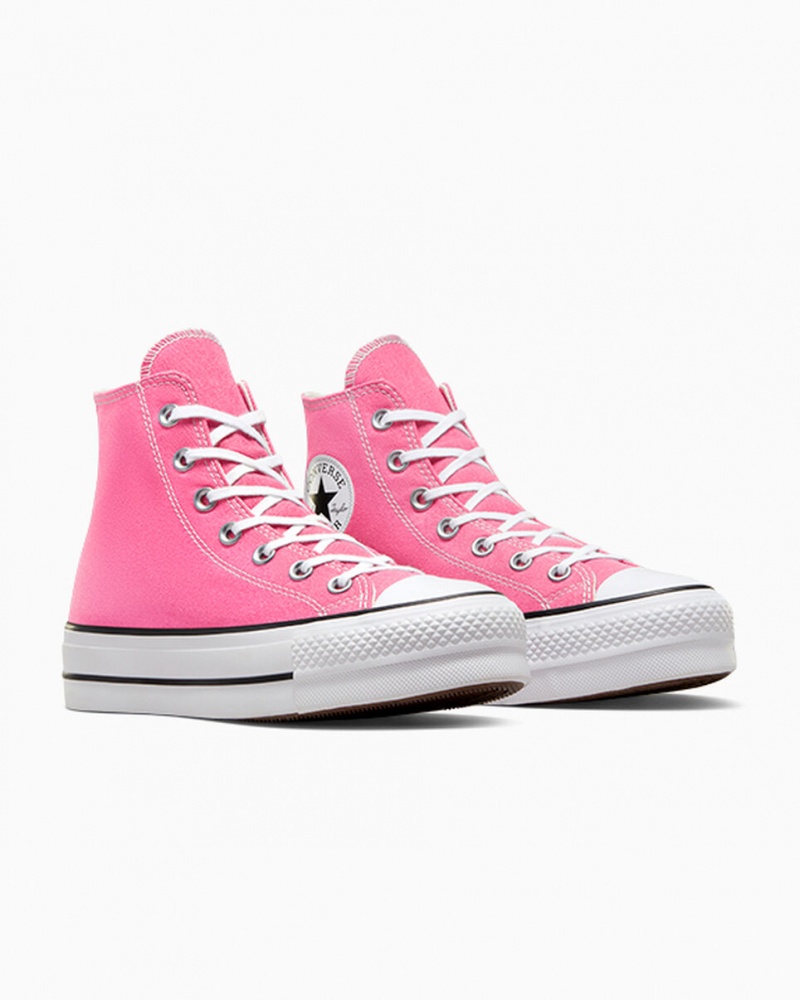 Converse Chuck Taylor All Star Lift Platformie Różowe Białe Czarne | 380152-OBW