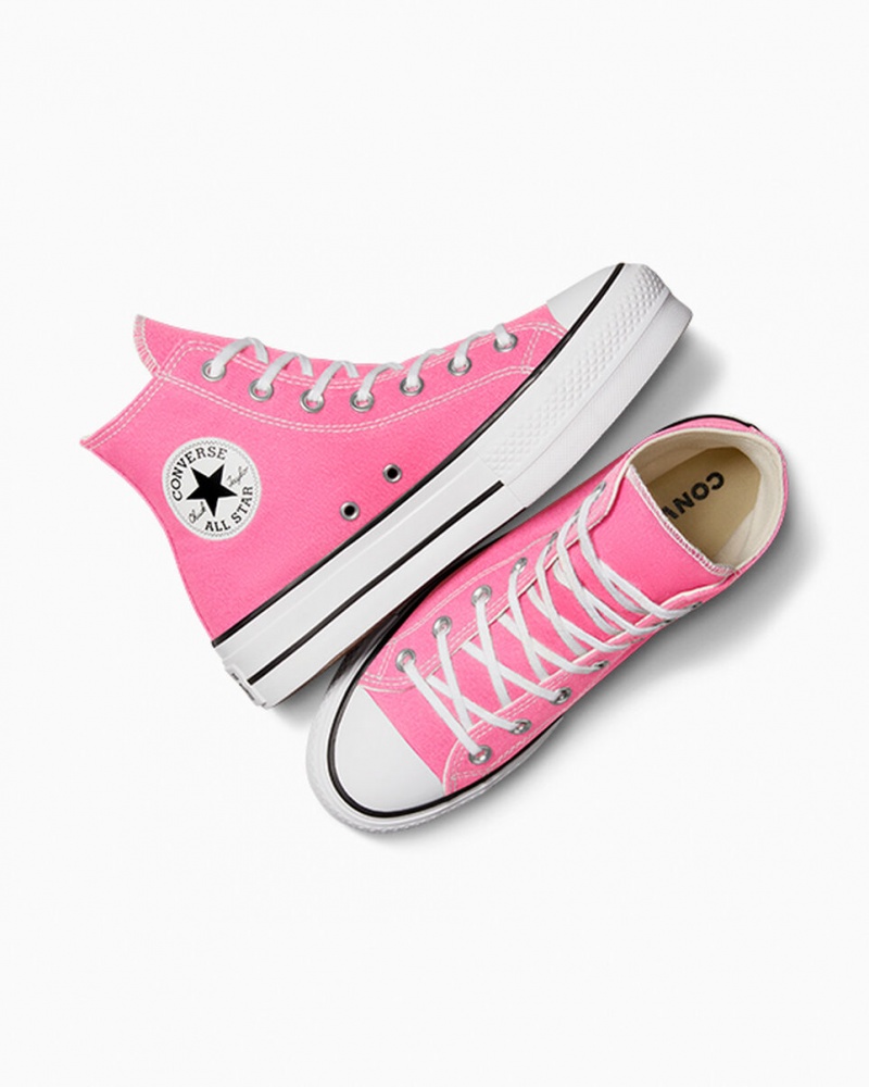 Converse Chuck Taylor All Star Lift Platformie Różowe Białe Czarne | 380152-OBW