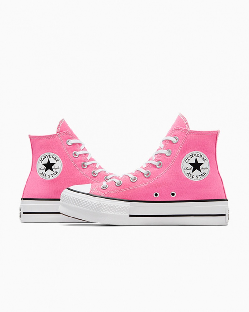 Converse Chuck Taylor All Star Lift Platformie Różowe Białe Czarne | 380152-OBW