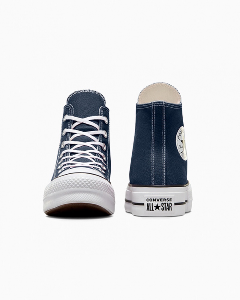 Converse Chuck Taylor All Star Lift Platformie Granatowe Białe Czarne | 802634-PHR