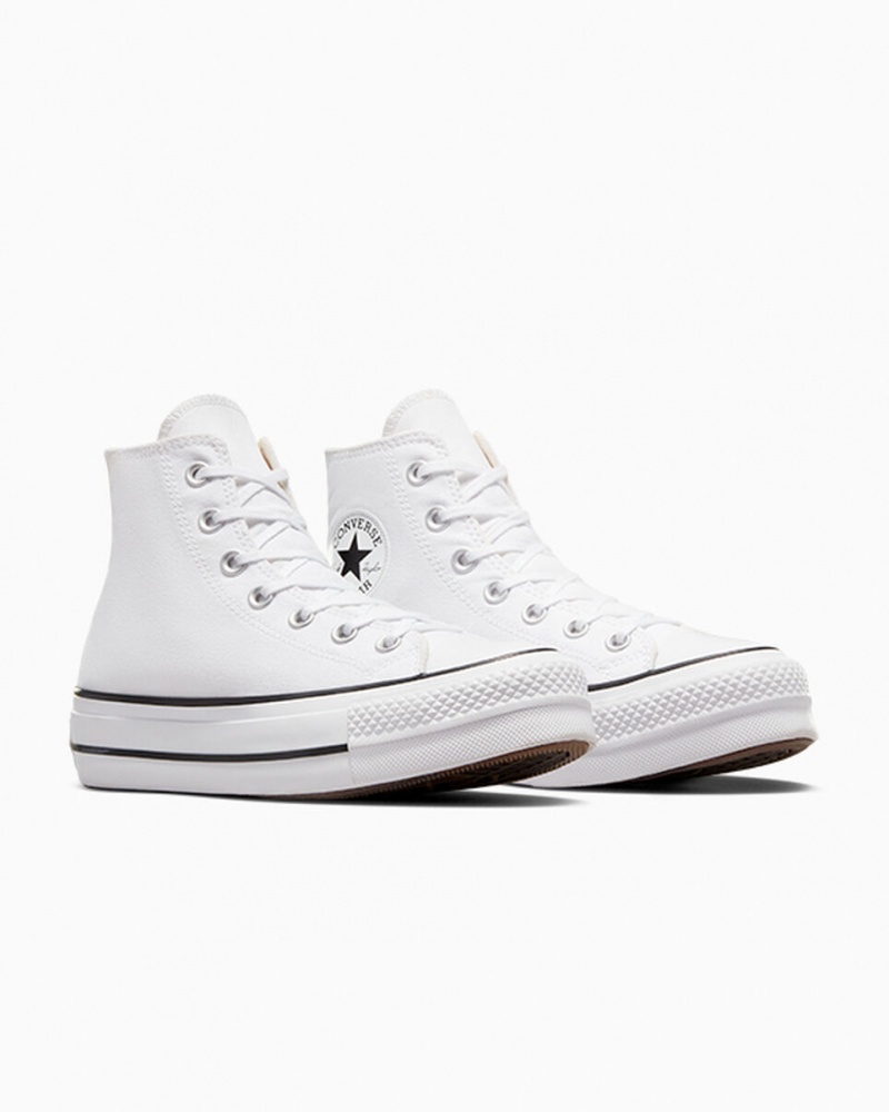 Converse Chuck Taylor All Star Lift Platformie Białe Czarne Białe | 203149-MTQ