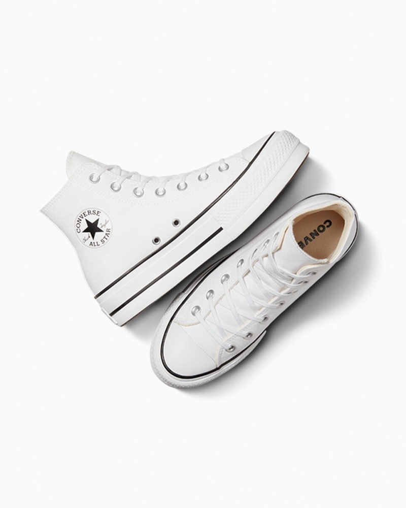 Converse Chuck Taylor All Star Lift Platformie Białe Czarne Białe | 203149-MTQ