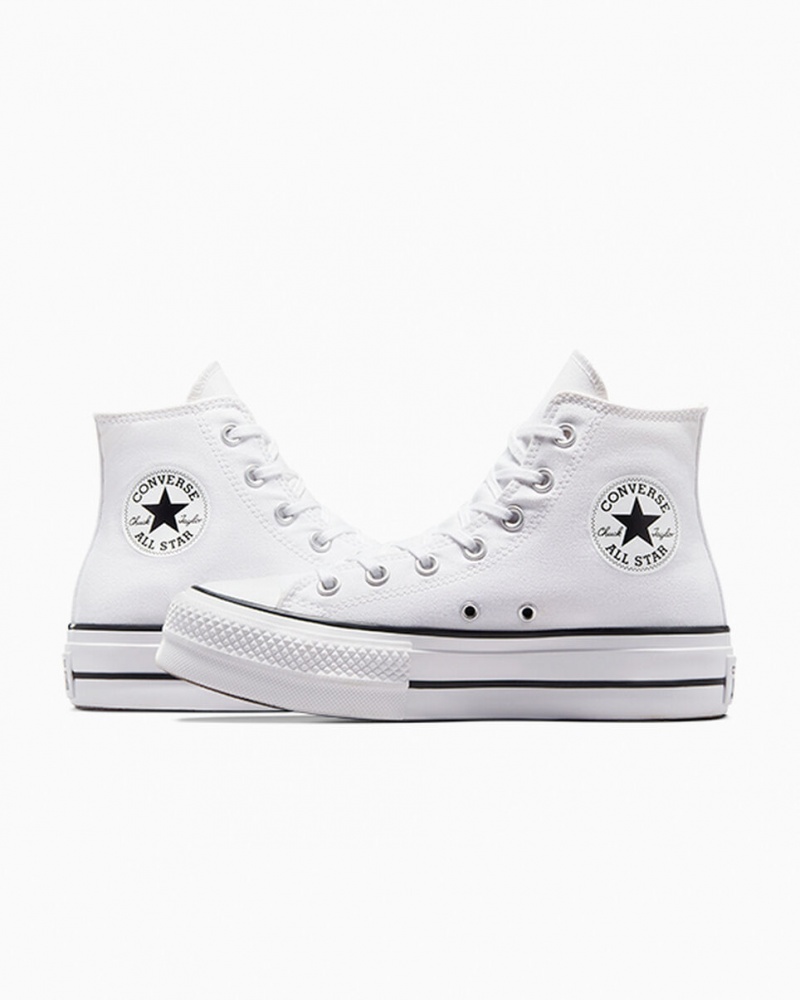 Converse Chuck Taylor All Star Lift Platformie Białe Czarne Białe | 203149-MTQ