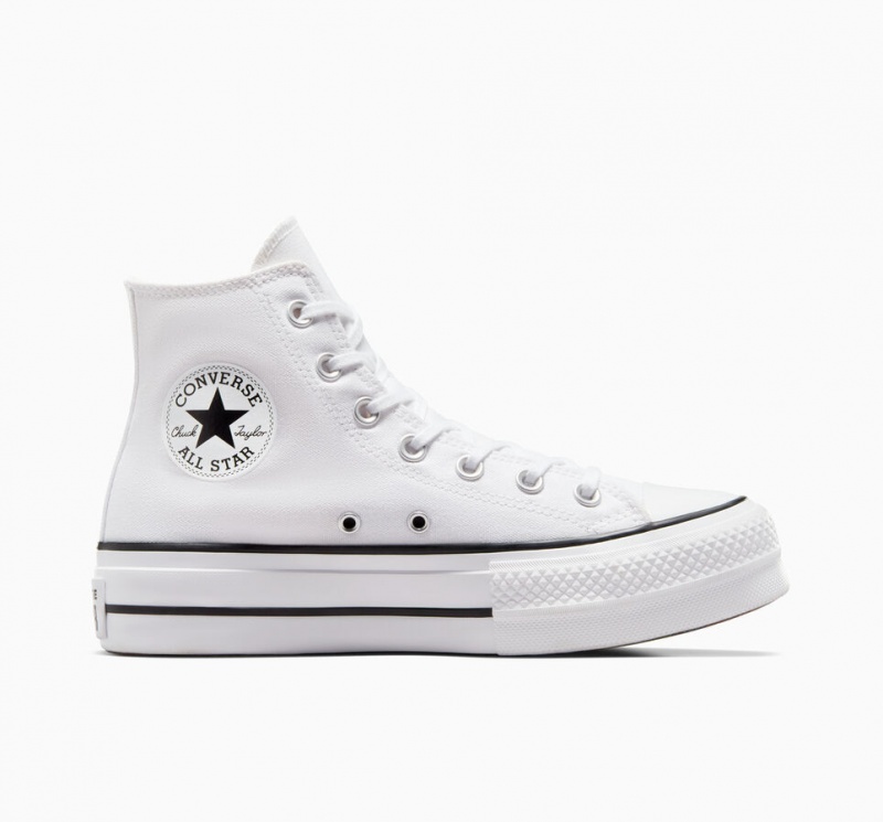 Converse Chuck Taylor All Star Lift Platformie Białe Czarne Białe | 203149-MTQ