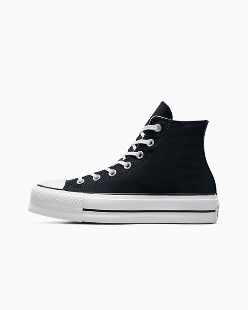 Converse Chuck Taylor All Star Lift Platformie Czarne Białe Białe | 603597-FMY