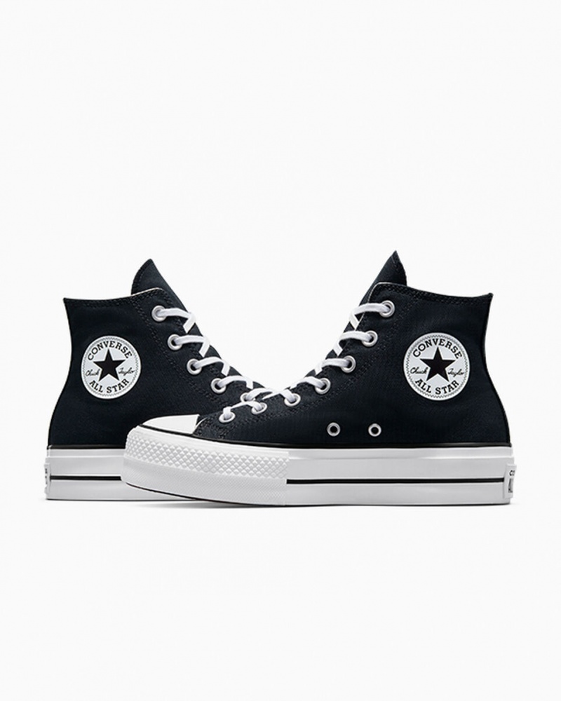 Converse Chuck Taylor All Star Lift Platformie Czarne Białe Białe | 603597-FMY