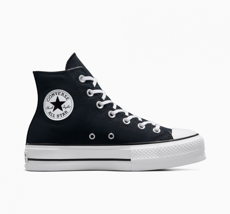 Converse Chuck Taylor All Star Lift Platformie Czarne Białe Białe | 603597-FMY