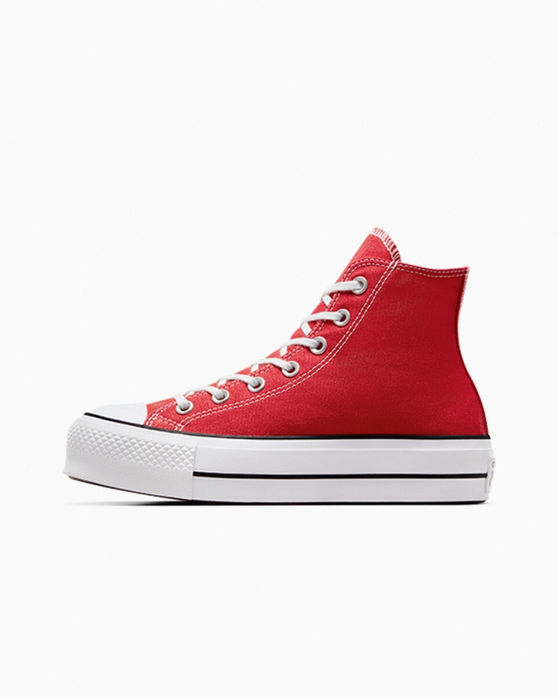 Converse Chuck Taylor All Star Lift Platformie Czerwone Białe Czarne | 306754-ZFQ