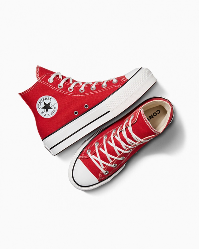 Converse Chuck Taylor All Star Lift Platformie Czerwone Białe Czarne | 306754-ZFQ