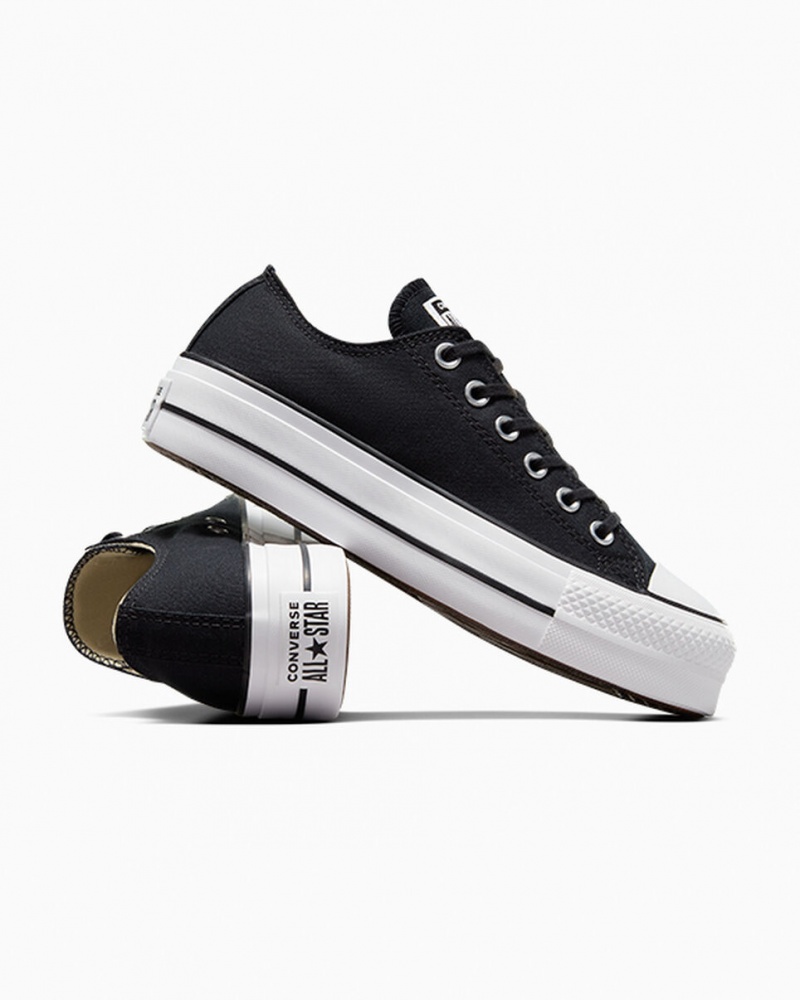 Converse Chuck Taylor All Star Lift Platformie Czarne Białe Białe | 689542-CKT