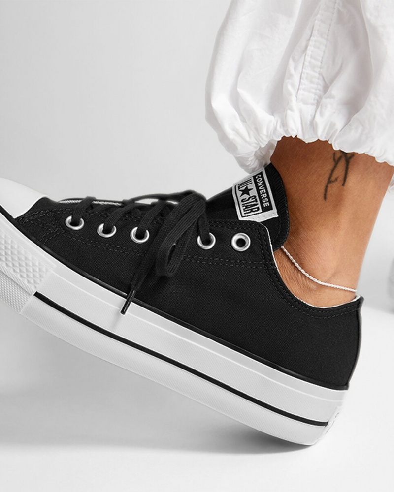 Converse Chuck Taylor All Star Lift Platformie Czarne Białe Białe | 689542-CKT