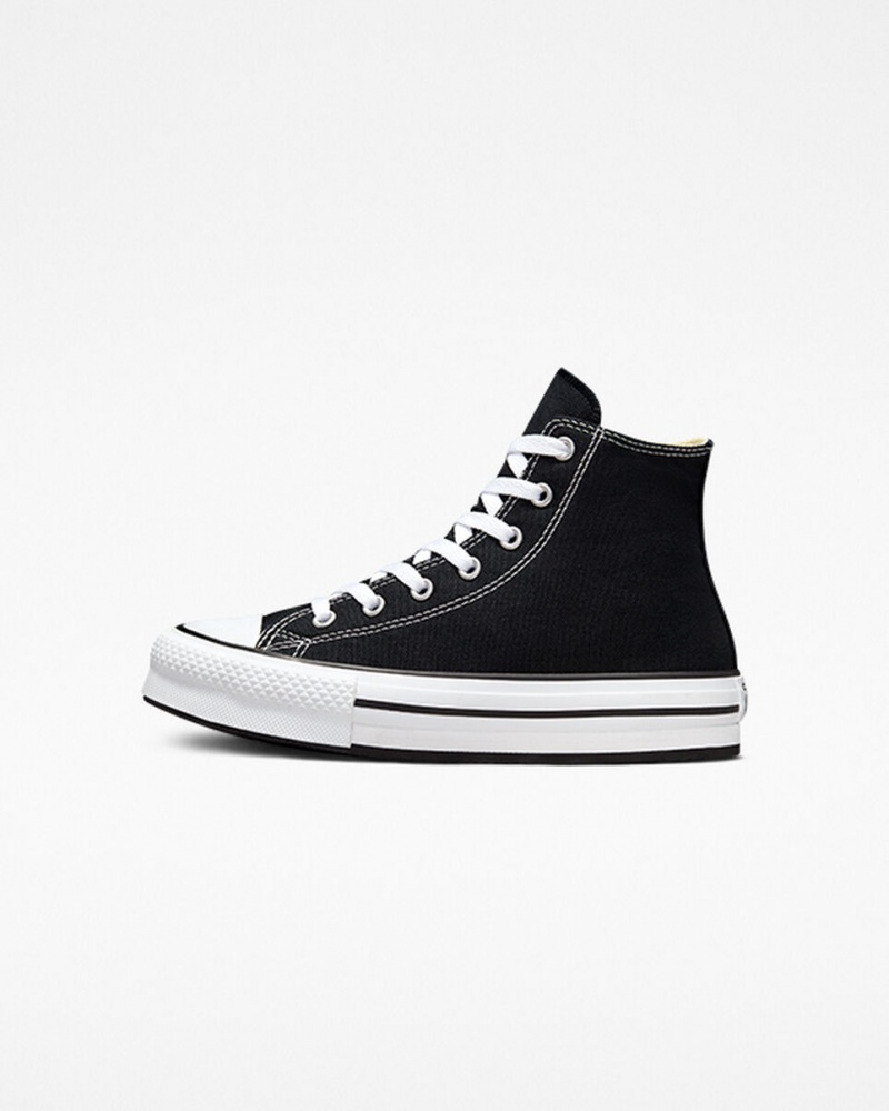 Converse Chuck Taylor All Star Lift Platformie Czarne Białe Czarne | 718954-OKW