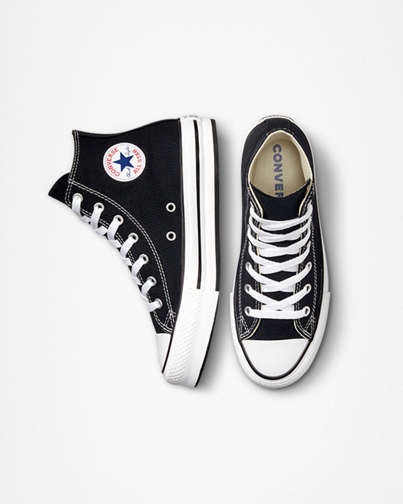 Converse Chuck Taylor All Star Lift Platformie Czarne Białe Czarne | 718954-OKW