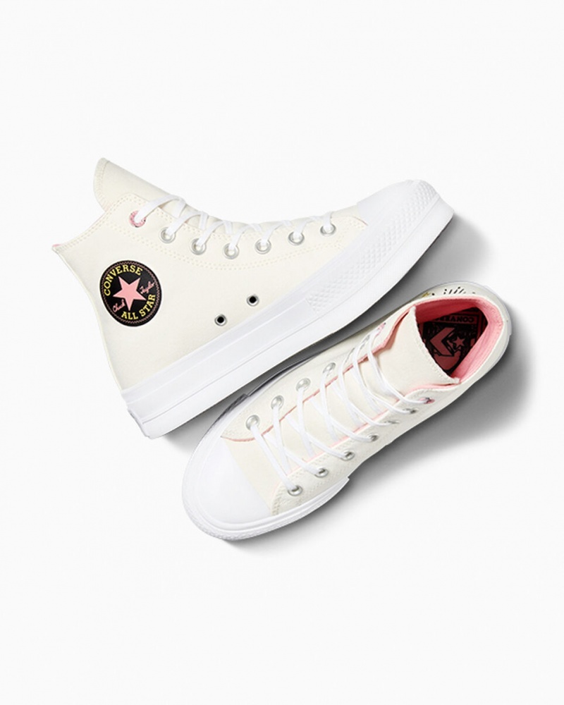 Converse Chuck Taylor All Star Lift Platformie Alchemy Embroidery Czarne Różowe | 904286-MZA