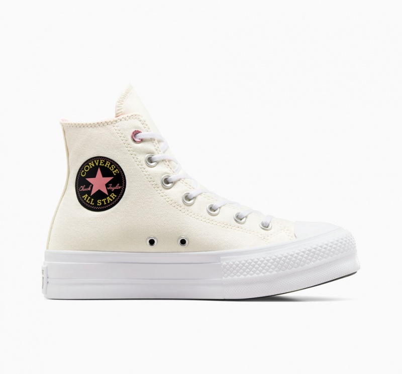 Converse Chuck Taylor All Star Lift Platformie Alchemy Embroidery Czarne Różowe | 904286-MZA