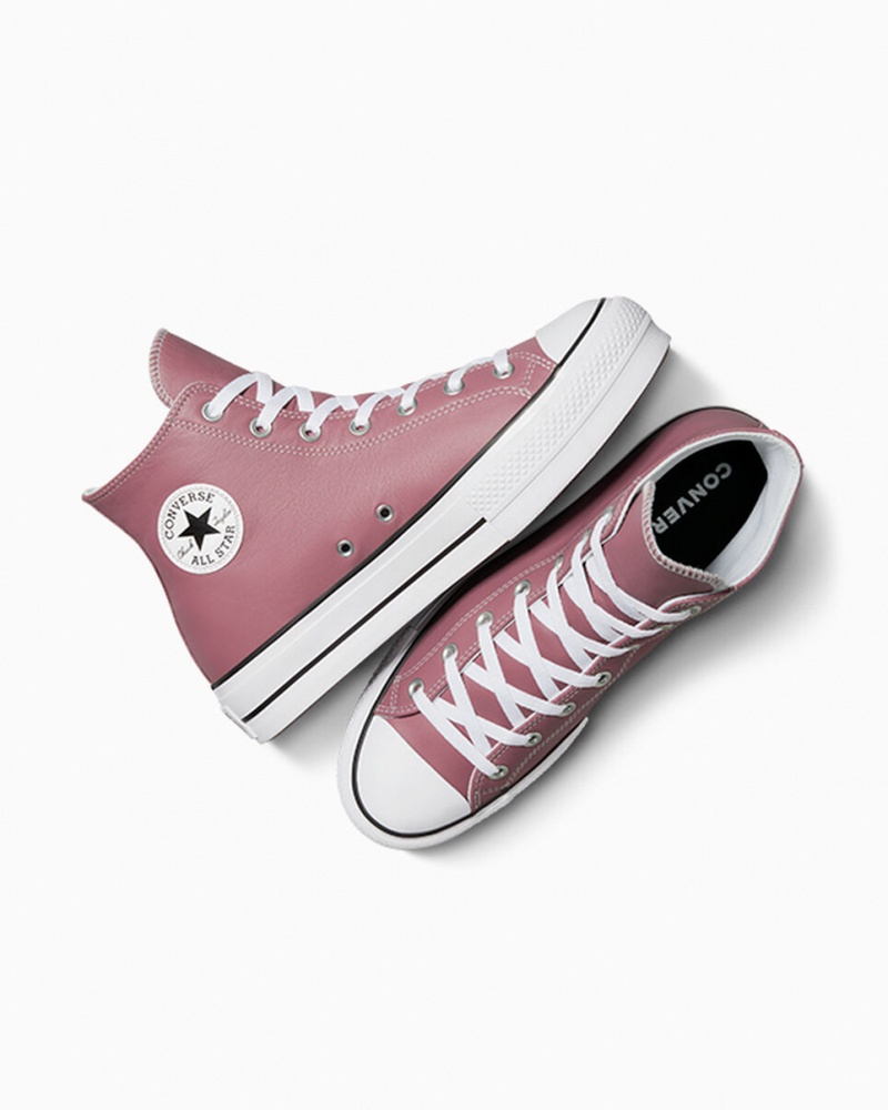 Converse Chuck Taylor All Star Lift Platformie Excess Materials Różowe Białe Czarne | 476902-VSE