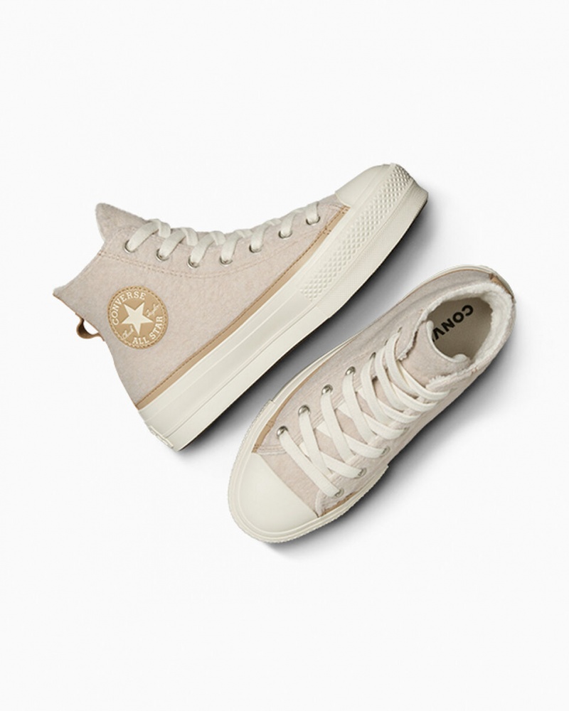 Converse Chuck Taylor All Star Lift Platformie Faux Mohair Egret / Epic Dune / Egret | 587604-RNC