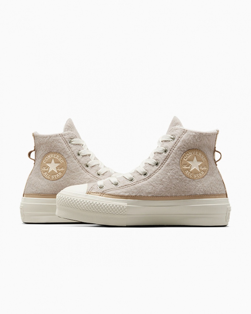 Converse Chuck Taylor All Star Lift Platformie Faux Mohair Egret / Epic Dune / Egret | 587604-RNC