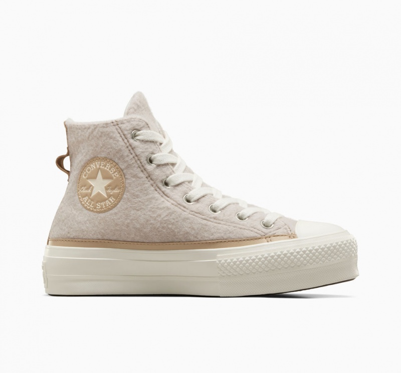 Converse Chuck Taylor All Star Lift Platformie Faux Mohair Egret / Epic Dune / Egret | 587604-RNC