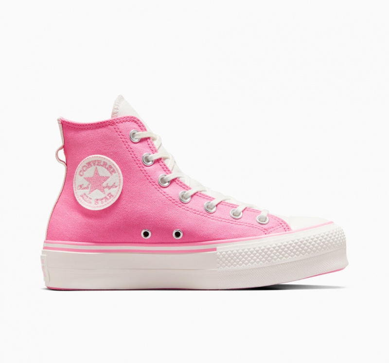 Converse Chuck Taylor All Star Lift Platformie Retro Varsity Różowe Różowe | 675142-HPY