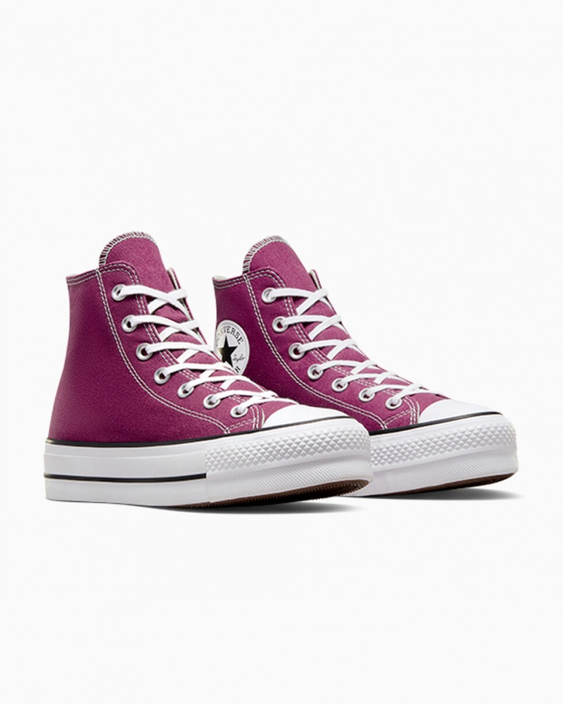 Converse Chuck Taylor All Star Lift Platformie Seasonal Color Białe Czarne | 609735-TWU